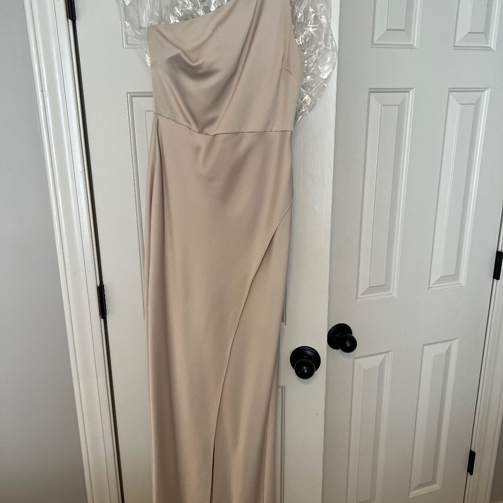 BHLDN one shoulder Dylan gown